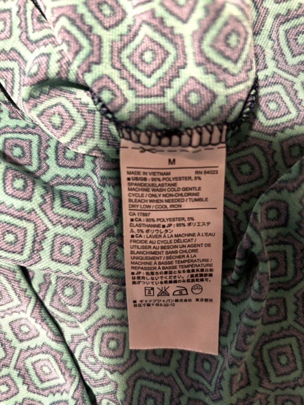 Banana Republic Factory green geometric maxi dress, size M - Picture 6 of 6